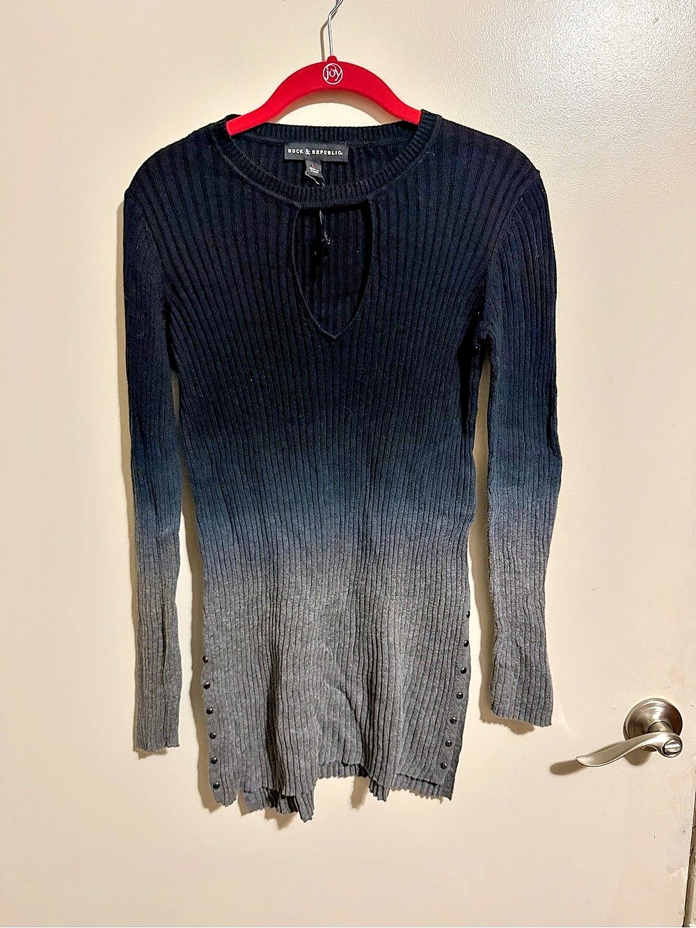 Rock & Republic Ombre Ribbed Long Sleeve Sweater